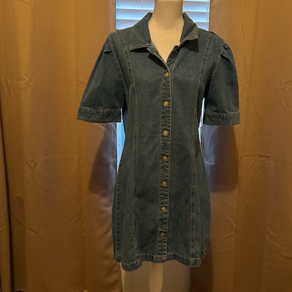 Denim Button-Up Dress